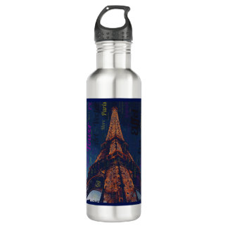 Eiffel Tower Post Card Stainless Steel Water Bott Bottle