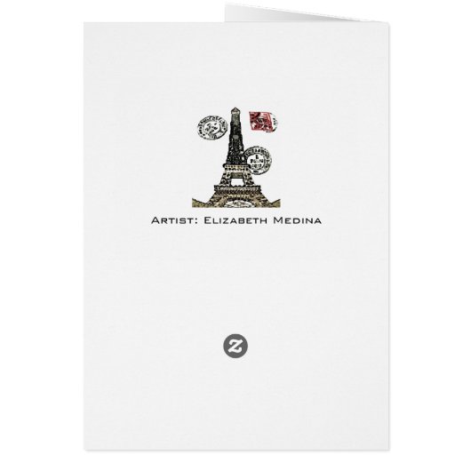 Eiffel Tower Postage ~ Card (Back)