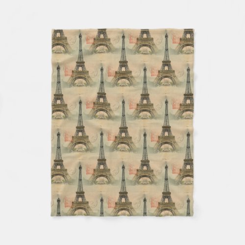 Eiffel Tower Postcard Fleece Blanket