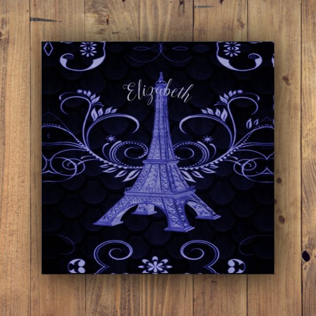 Eiffel Tower Purple Floral Swirls Paperweight (Eiffel Tower Purple Floral Swirls Paperweight)
