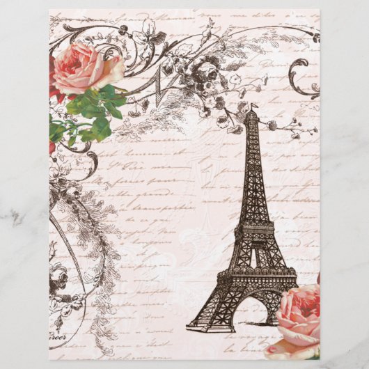 Eiffel Tower Red & Pink Rose (Front)