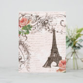 Eiffel Tower Red & Pink Rose (Standing Front)