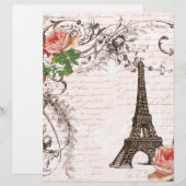 Eiffel Tower Red & Pink Rose (Front/Back)
