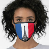 Eiffel Tower Red White Blue French Flag Face Mask (Worn Her)