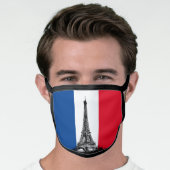 Eiffel Tower Red White Blue French Flag Face Mask (Worn Him)