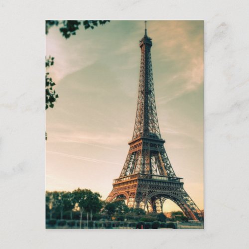 Eiffel Tower Romantic Paris City of Love Travel Postcard