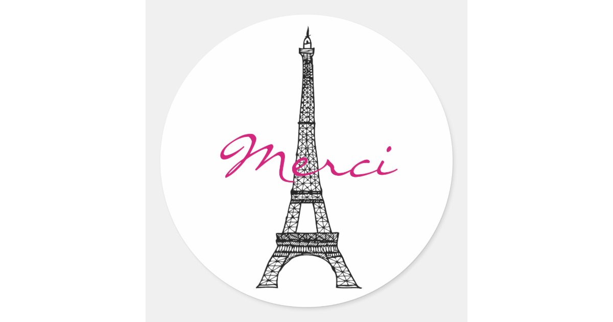 Eiffel Tower Round Sticker | Zazzle