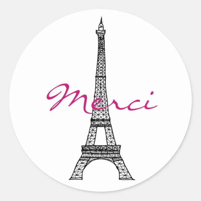 Eiffel Tower Round Sticker (Front)