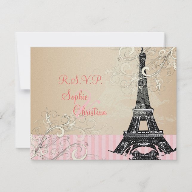 Eiffel Tower RSVPs require 5x7 Invitations (Front)