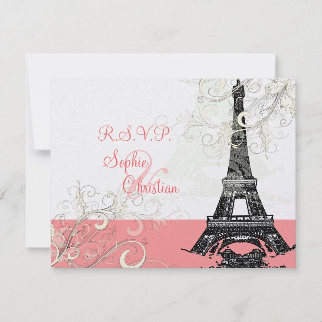 Eiffel Tower RSVPs require 5x7 Invitations (Front)