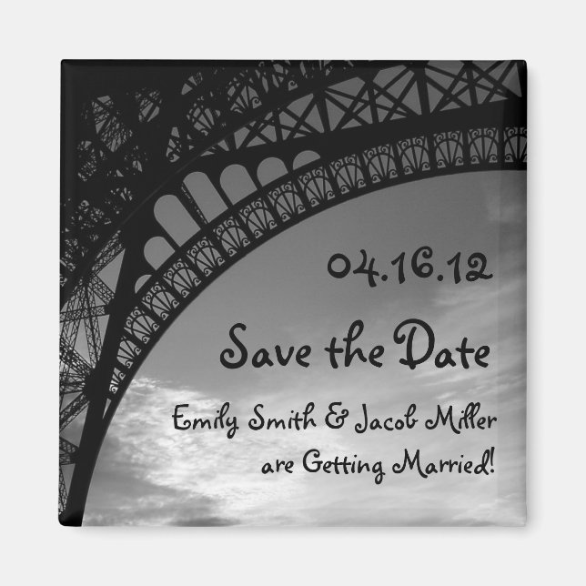 Eiffel Tower Save the Date Magnets (Front)