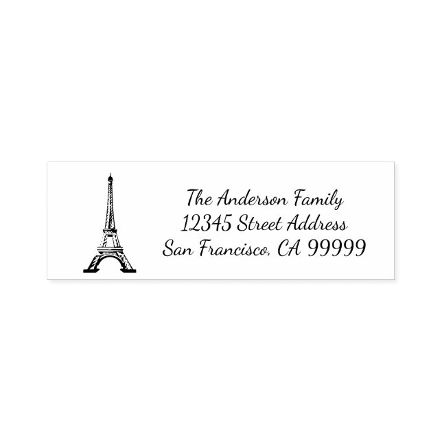 Eiffel Tower - Self Inking Address Stamp (Design)