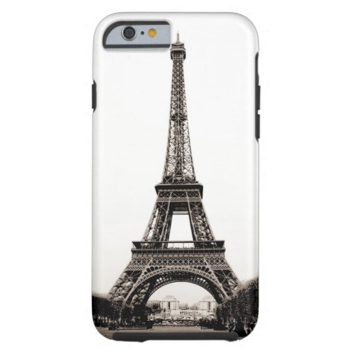 Eiffel Tower Sepia Brown White Tough iPhone 6 Case