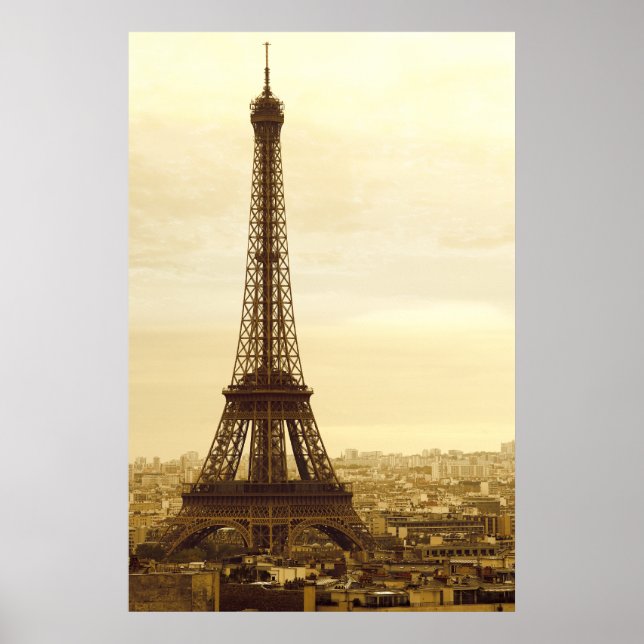 eiffel tower sepia poster (Front)