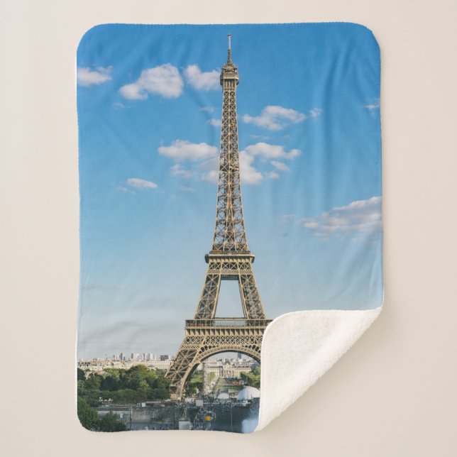 Eiffel Tower Sherpa Fleece Blanket (Front)