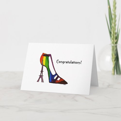 Eiffel Tower Shoe Congratulations Card