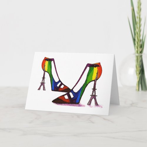 Eiffel Tower Shoes Blank Card