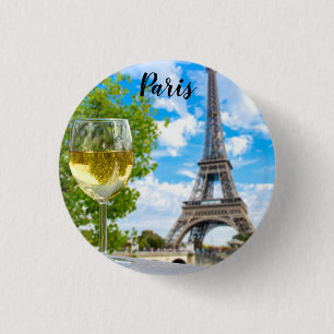 Eiffel tower shot glass button