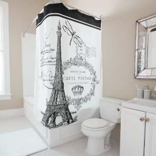 Eiffel tower shower curtain