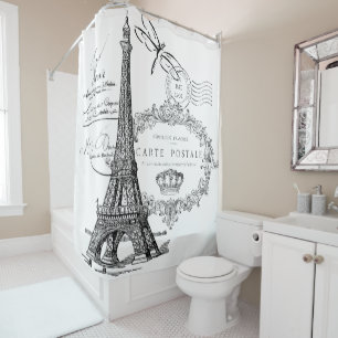 Eiffel tower shower curtain