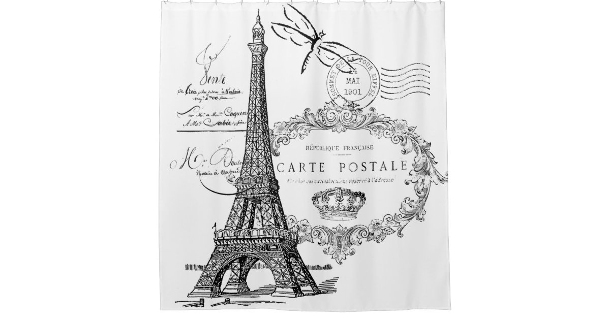 Eiffel tower shower curtain Zazzle