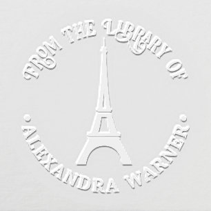 Eiffel Tower Silhouette “From Library of” Book Embosser