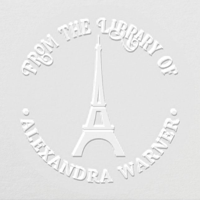 Eiffel Tower Silhouette “From Library of” Book Embosser (Design)