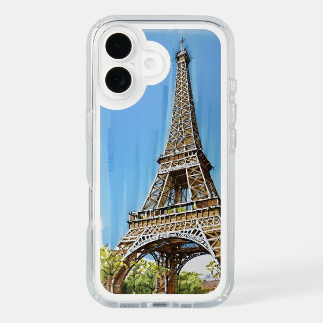 Eiffel Tower Sketch – Paris Landmark | Hand-Drawn  Speck iPhone Case (Front)