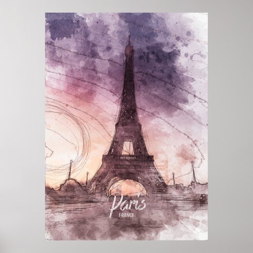 Eiffel Tower Sketch Poster