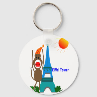 Eiffel Tower Sock Monkey Gifts Keychain