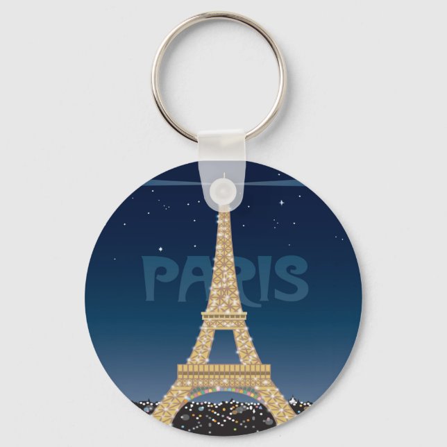 Eiffel Tower Sparkle key chain (Front)