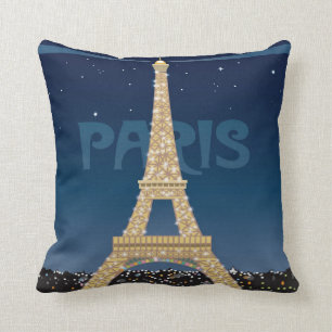 Eiffel Tower Sparkle Throw Pillow