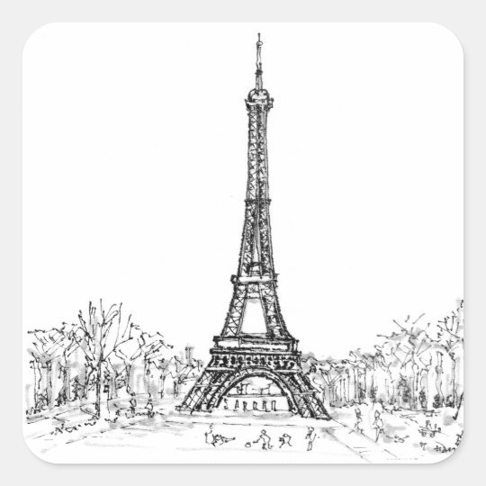 Eiffel Tower Square Sticker
