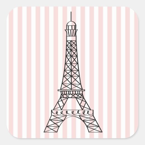 Eiffel Tower Square Sticker