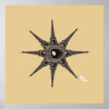 Eiffel Tower Star Poster