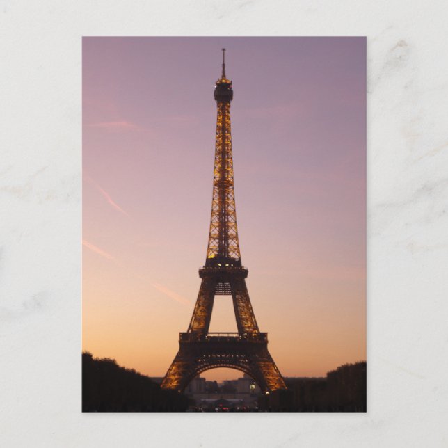 eiffel tower sunet postcard (Front)