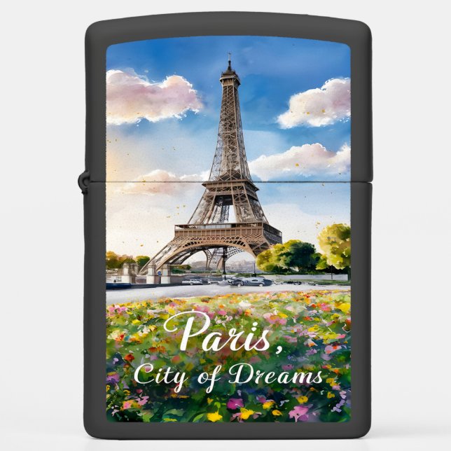 Eiffel Tower Sunrise in Paris Zippo Lighter (Front)