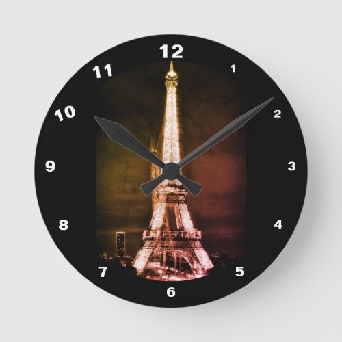 Eiffel Tower _ Surreal Art Paris France Round Clock