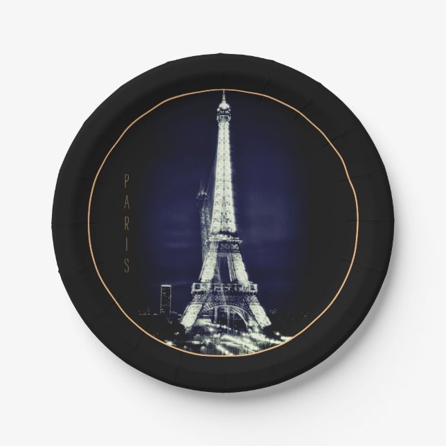 Eiffel Tower & Surreal Paris Art /love France BVP  Paper Plates (Front)