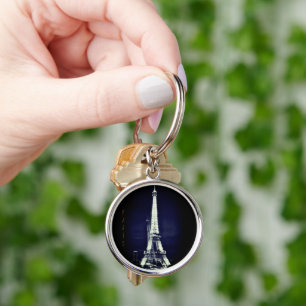 Eiffel Tower & Surreal Paris Art / love France Key Keychain