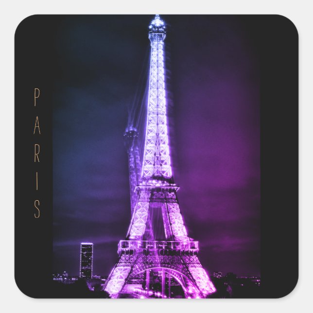 Eiffel Tower & Surreal Paris Art / love France Squ Square Sticker (Front)