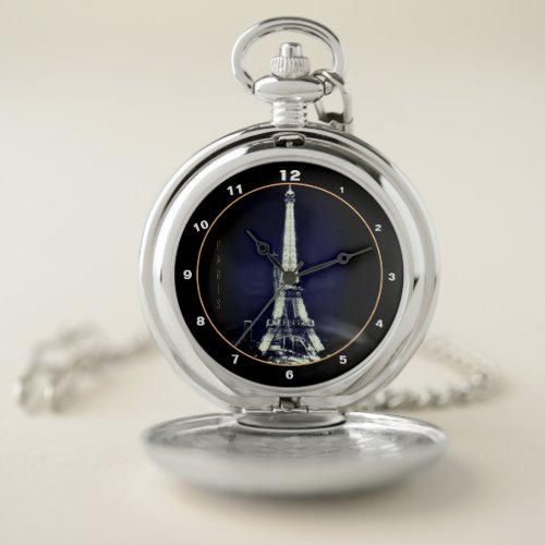 Eiffel Tower  Surreal Paris Art love France WB Pocket Watch