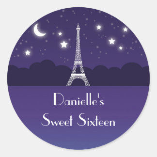 Eiffel Tower Sweet Sixteen Favor Sticker