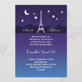 Eiffel Tower Sweet Sixteen Invitation