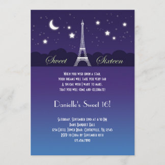 Eiffel Tower Sweet Sixteen Invitation