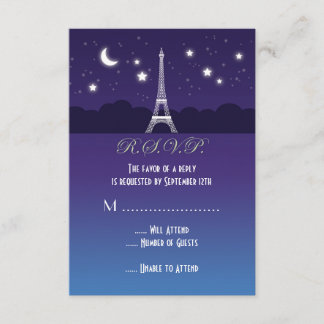 Eiffel Tower Sweet Sixteen RSVP Card