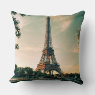 Eiffel tower throw pillow