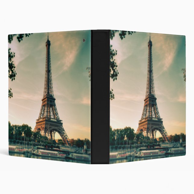 Eiffel tower throw pillow 3 ring binder (Background)