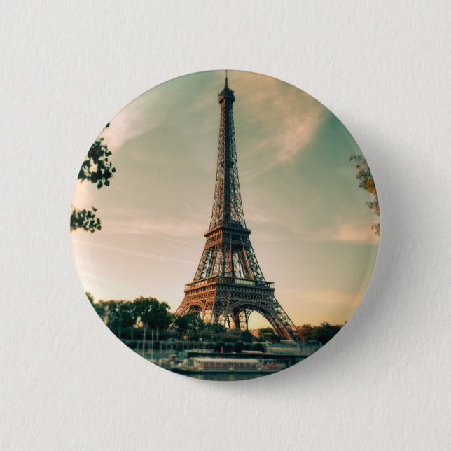 Eiffel tower throw pillow button (Front)