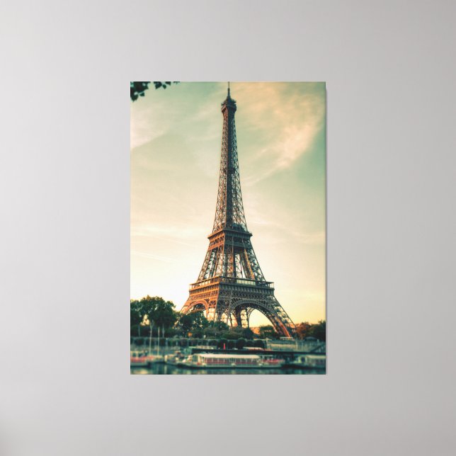 Eiffel tower throw pillow canvas print (Front)